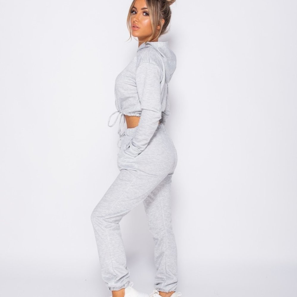 Jenna Heathered Gray Drawstring Joggers - Picture 4 of 8
